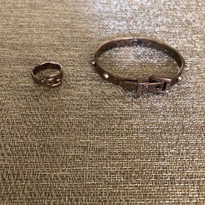 Michael Kors buckle bracelet and ring set